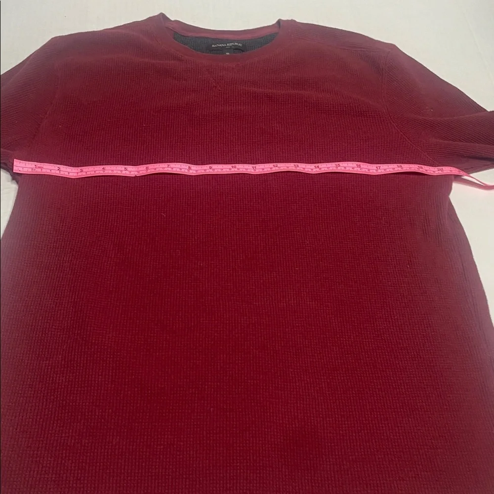Banana Republic Burgundy Waffle Knit‎ Long Sleeve Thermal Shirt XL